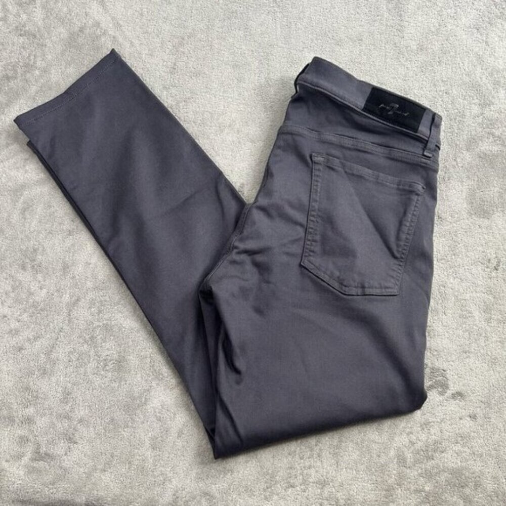 7 for all Mankind Slimmy Jeans Mens 32 Luxe Sport Slim Straight Leg Pants Gray
